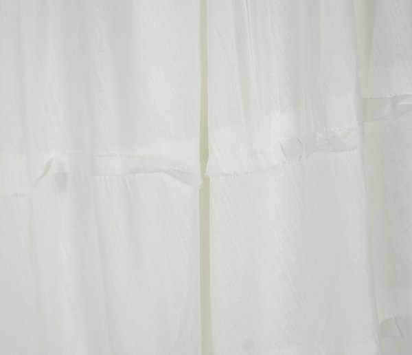 Pretty White Magic Tiered Cotton Long Skirt