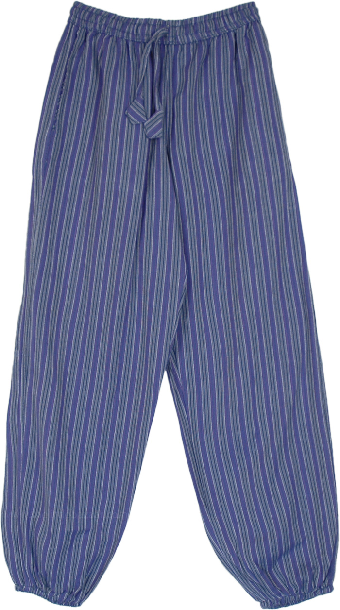 True Blues Striped Cotton Harem Pants