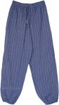Cotton Beach Yoga Pants in Blue Stripes with Pockets [8727]