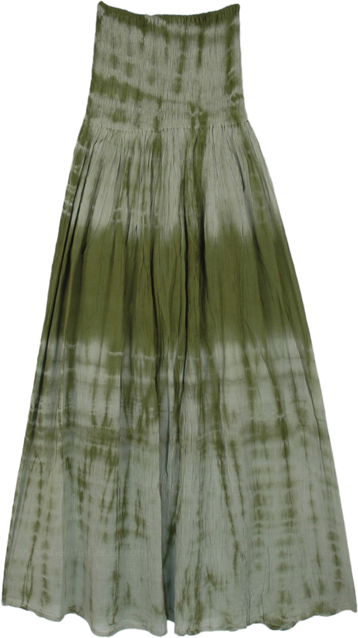 Sage Green Tie Dye Voile Skirt Dress