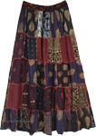 indian Dreams Patchwork Long Skirt In Rayon