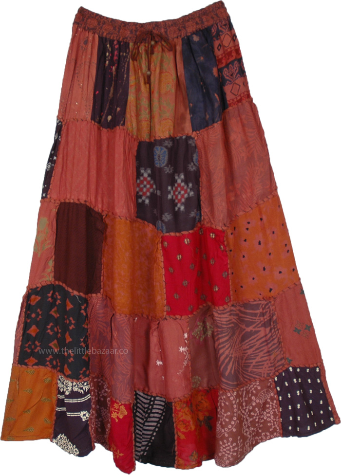 indian Masala Dreams Patchwork Long Skirt