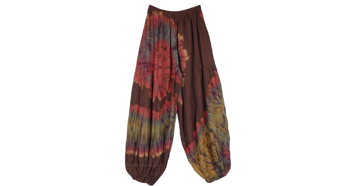 Groovy Choco Fiesta Tie Dye Genie Pants