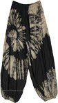 Ebony and Ivory Tie Dye Swirl Pattern Harem Trousers