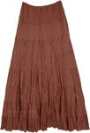 Brown Festival Earthy Goblincore Tiered Long Skirt