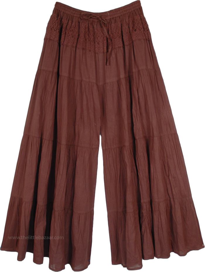 Brown Candy Wide Leg Palazzo Pants