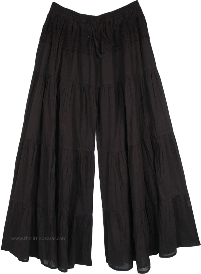 Buy Black Palazzo Pants for Women Online in India | Libas