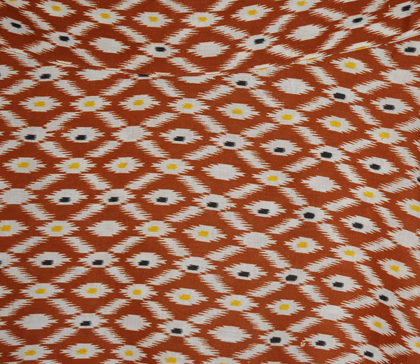 Old Tribe Printed Brown Casual Cotton Wrap Skirt