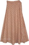Old Tribe Printed Brown Casual Cotton Wrap Skirt