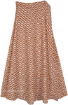 Old Tribe Printed Brown Casual Cotton Wrap Skirt