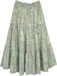 Pistachio Pastel Tiered Cotton Country Skirt