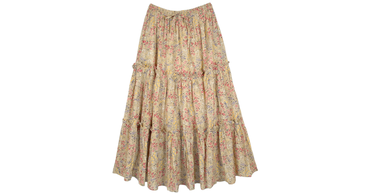 スカート HLT Cotton-Blend Random Tiered Skirt Amazon.com: Women's Long Cotton Tiered Maxi Skirt Summer