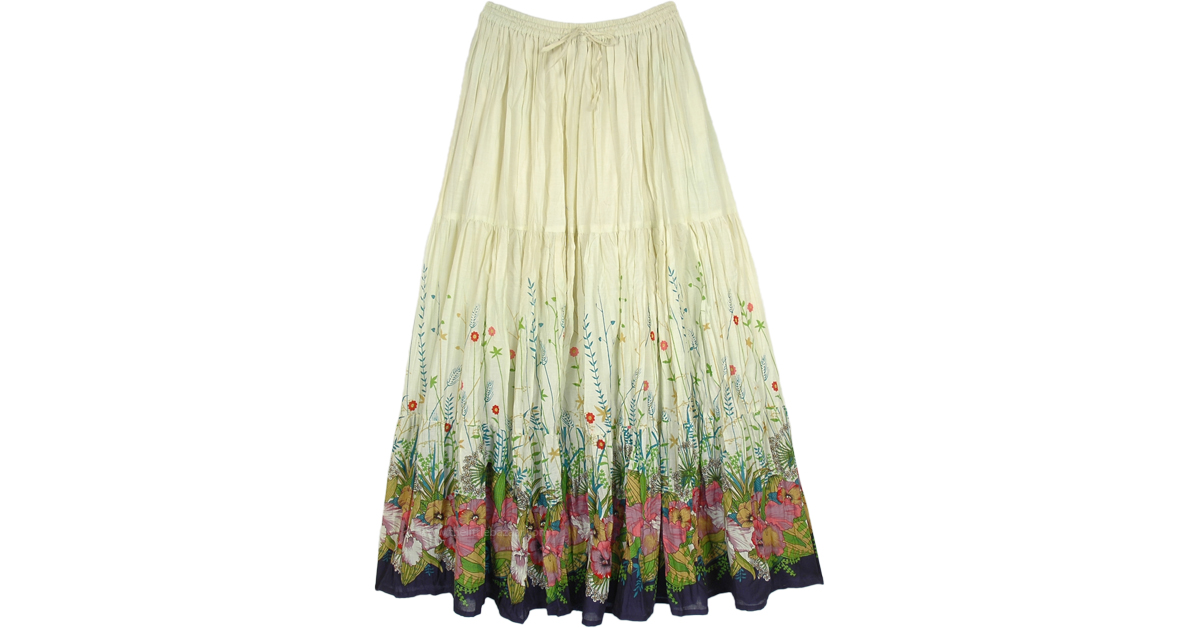 Ameri　Skirt Long Layered Botanical Ameri Long Layered Botanical Skirt