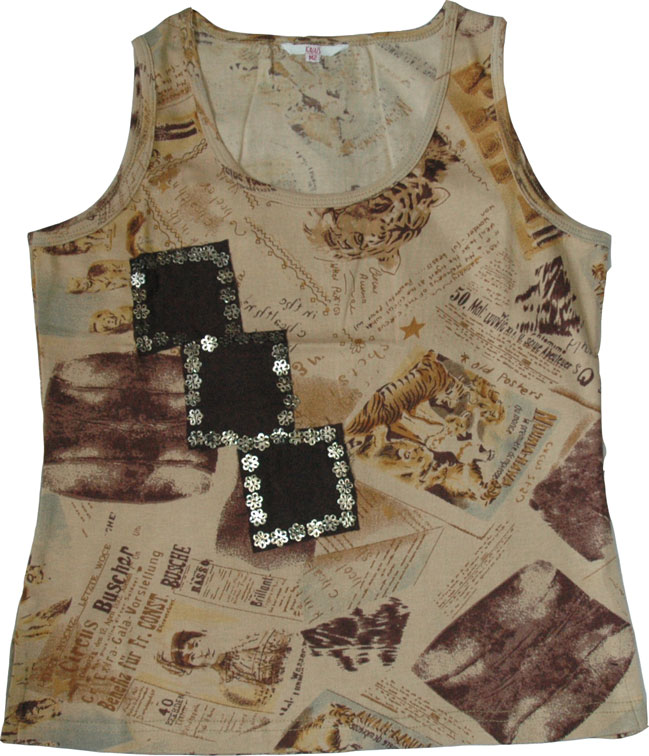 Safari Tank w/ Flower Paillettes