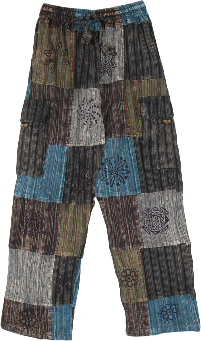 Shades Of The Night Patchwork Hippie Lounge Pants