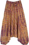 Tropical Striped Aladdin Pants in Woven Cotton