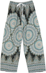 Floral Mandala Printed Green Straight Leg Pants