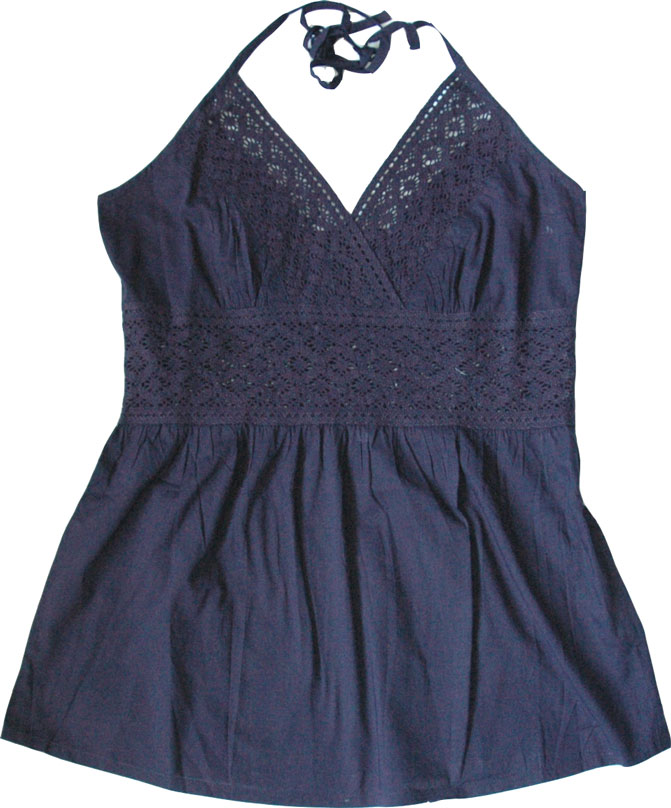 Oxford Blue Crochet Halter