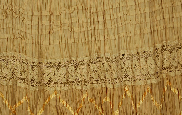 Harvest Gold Crinkled Cotton Midi Skirt