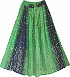 Green Navy Summer Long Skirt