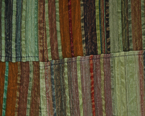 Tropical Striped Bohemian Cotton Unisex Pants in Fall Green