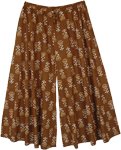 Falling Flowers Printed Brown Palazzo Pants