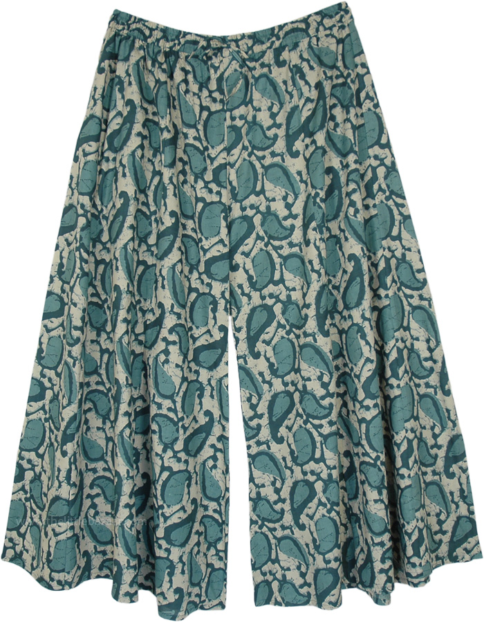 Sea Green Paisley Flow Palazzo Pants