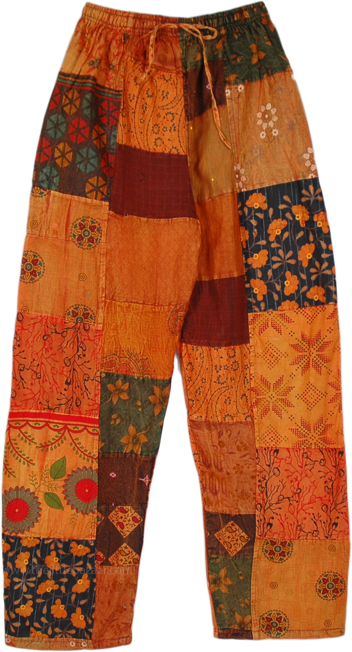 Fiery Phoenix Unisex Bohemian Patchwork Pants