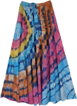 Hippie Waves Tie Dye Long Summer Skirt [9121]