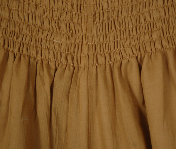 Smooth Mocha Wide Leg Palazzo Pants with Shirred Waist