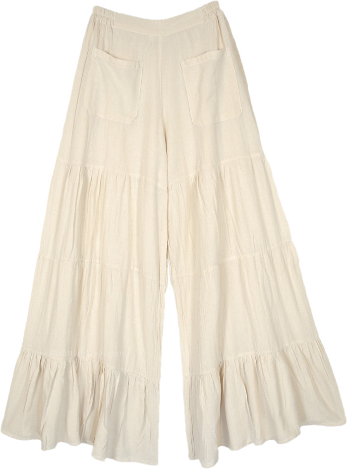 Vastraa Fusion Women's Cotton Solid Khadi Flex Pant Style Palazzo (Beige,  Free Size) at Amazon Women's Clothing store