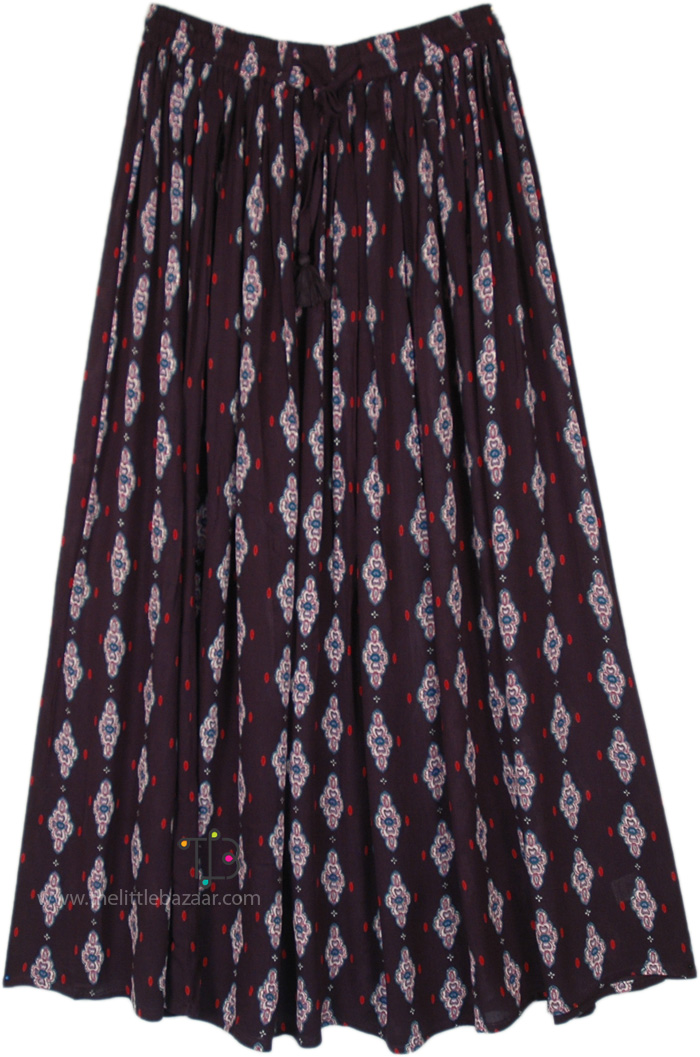 Excelsior Navy Long Bohemian Skirt