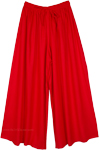 Vibrant Vibe Bright Red Wide Leg Lounge Pants