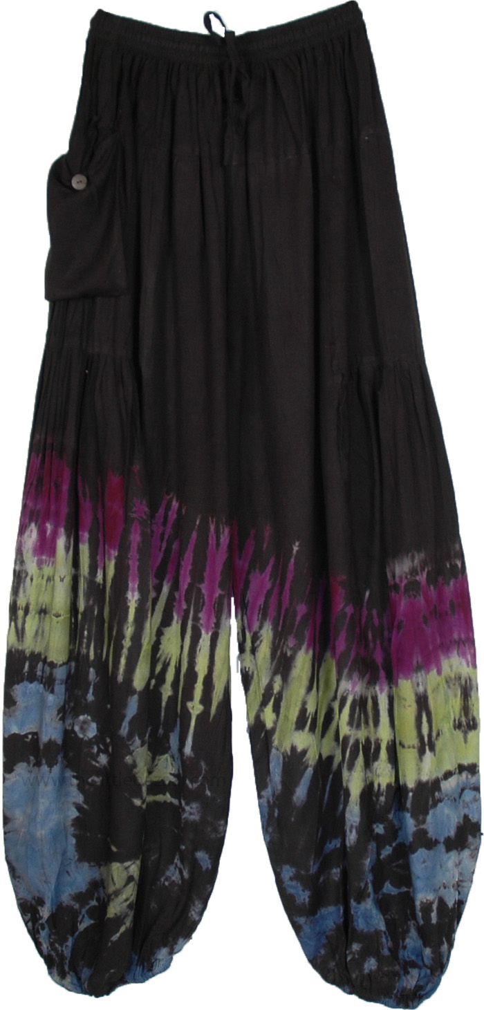 Nightcrawler Flowy Tie Dye Hippie Harem Pants