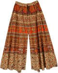 Ethnic Indian Printed Wide Leg Cotton Pants [9188]