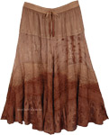 BrownOmbre  Renaissance Skirt with Embroidery [9257]