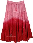 Pink Ombre  Renaissance Skirt with Embroidery [9258]