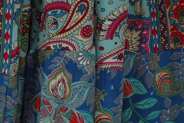 Coral Blue Multi Panel Maxi Long Skirt