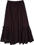 Solid Peasant Skirt with Elastic Waist [9283]