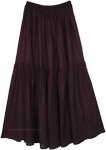 Solid Peasant Skirt with Elastic Waist [9284]