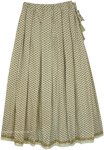 Long Cotton Skirt with Ethnic Printed Floral Motifs [9291]
