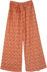 Hot Cinnamon Floral Print Straight Cotton Pants