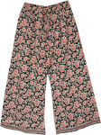 Floral Mesh Cotton Pajama Pants with Elastic Drawstring Waist  [9294]