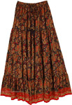 Fiery Festive Paisley Pattern Boho Long Skirt