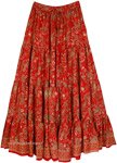 Ethnic Long Panel Skirt with Drawstring [9304]