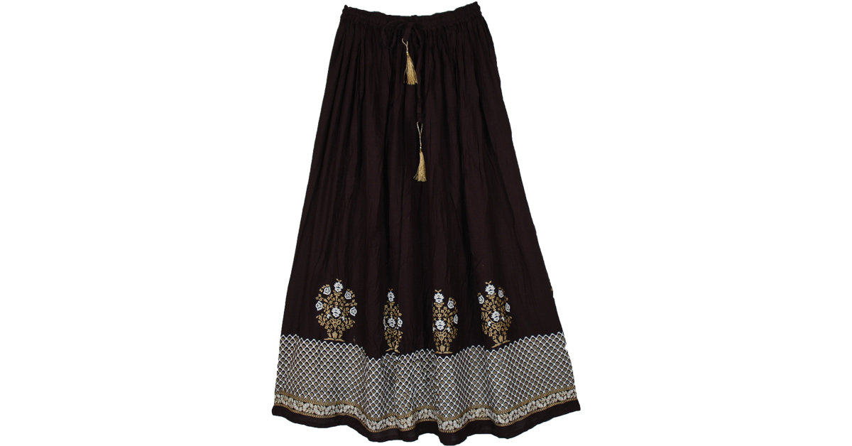 Dark Ebony Beauty Black Maxi Long Skirt | Black | Dance