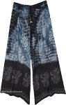 Monochromatic Blue Hippie Floral Pants with Drawstring [9312]
