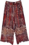 Maroon and Beige Hippie Tribal Pants with Drawstring [9315]