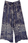 Camel Blue Wide Leg Flowy Casual Pants