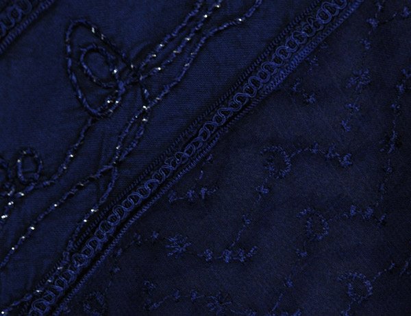 Dark Blue Renaissance Skirt with Glitter Embroidery